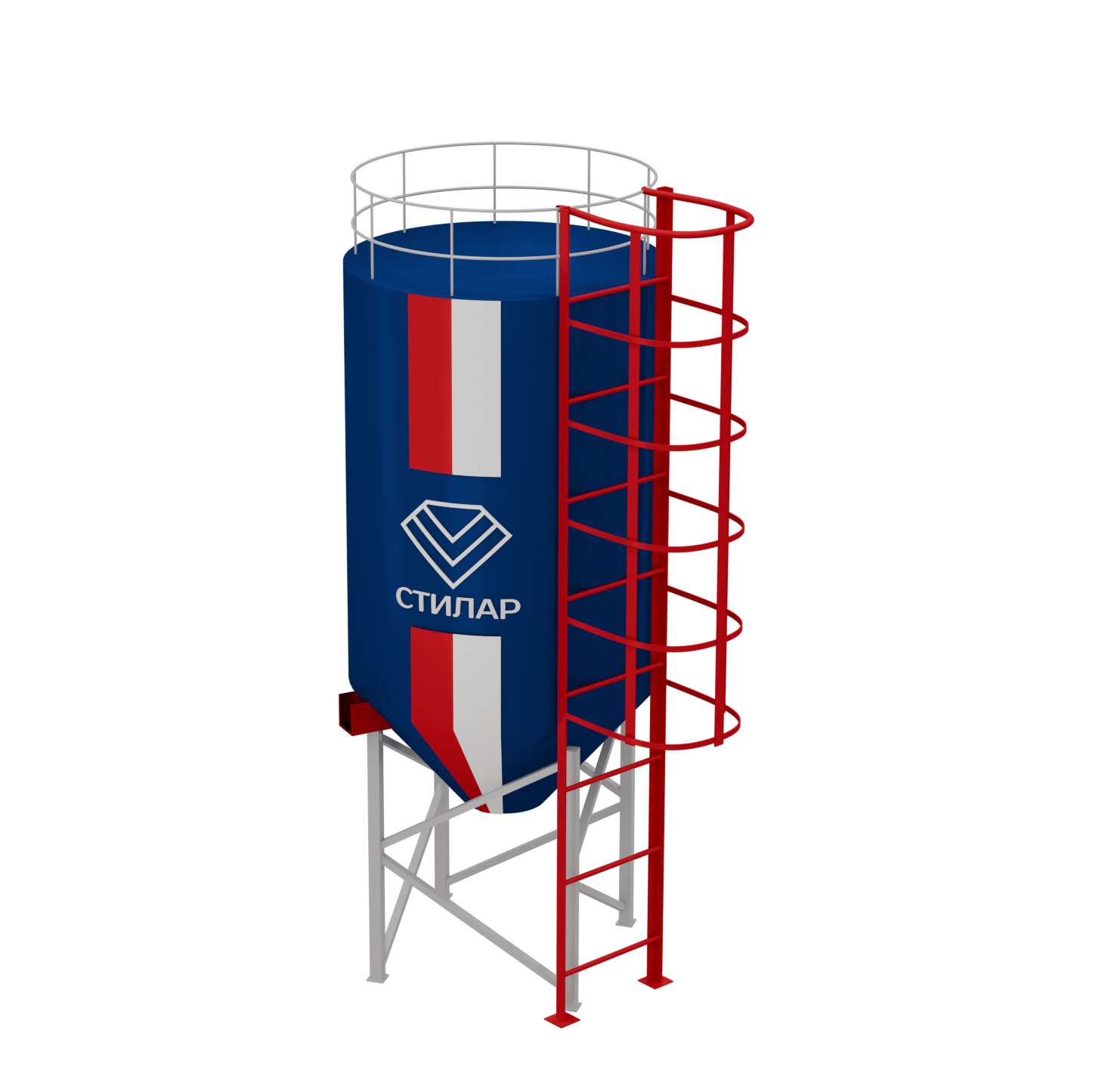 Цельносварный силос для минерального порошка и удобрений 20 м³ от производителя